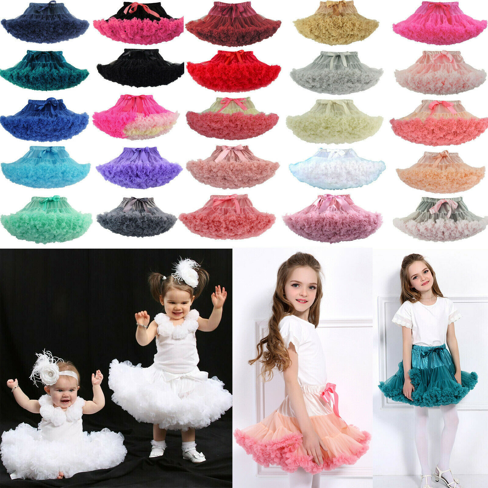 Baby Girl Fluffy Ballet Tutu Princess Party Skirt Dancewear Kids Fancy Costume
