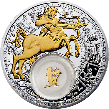 Belarus Sagittarius. 2013 Zodiac Sign 925 Silver